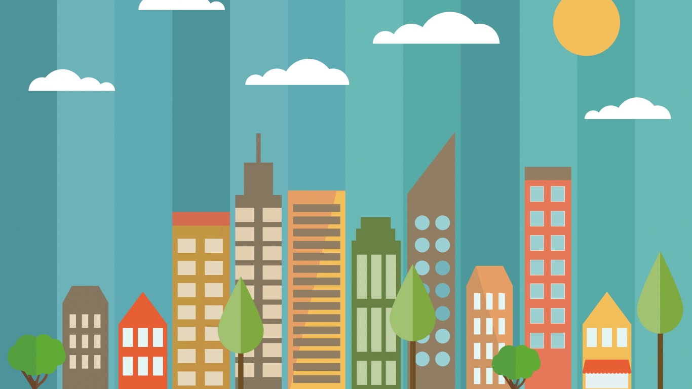 Векторный рисунок города обои