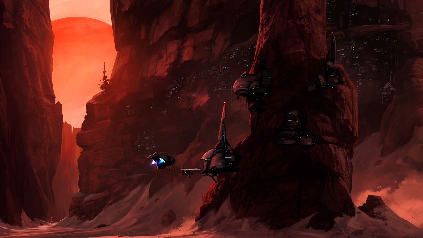 Красные горы обои