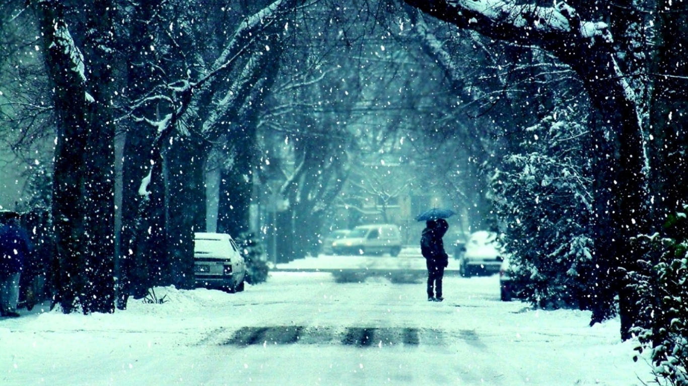 Зимняя улица обои