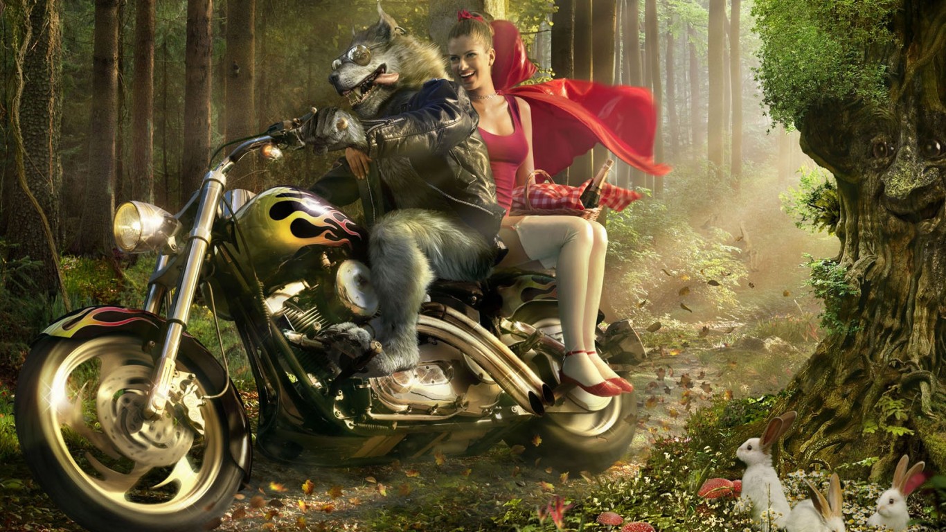 Красная шапочка по новому обои