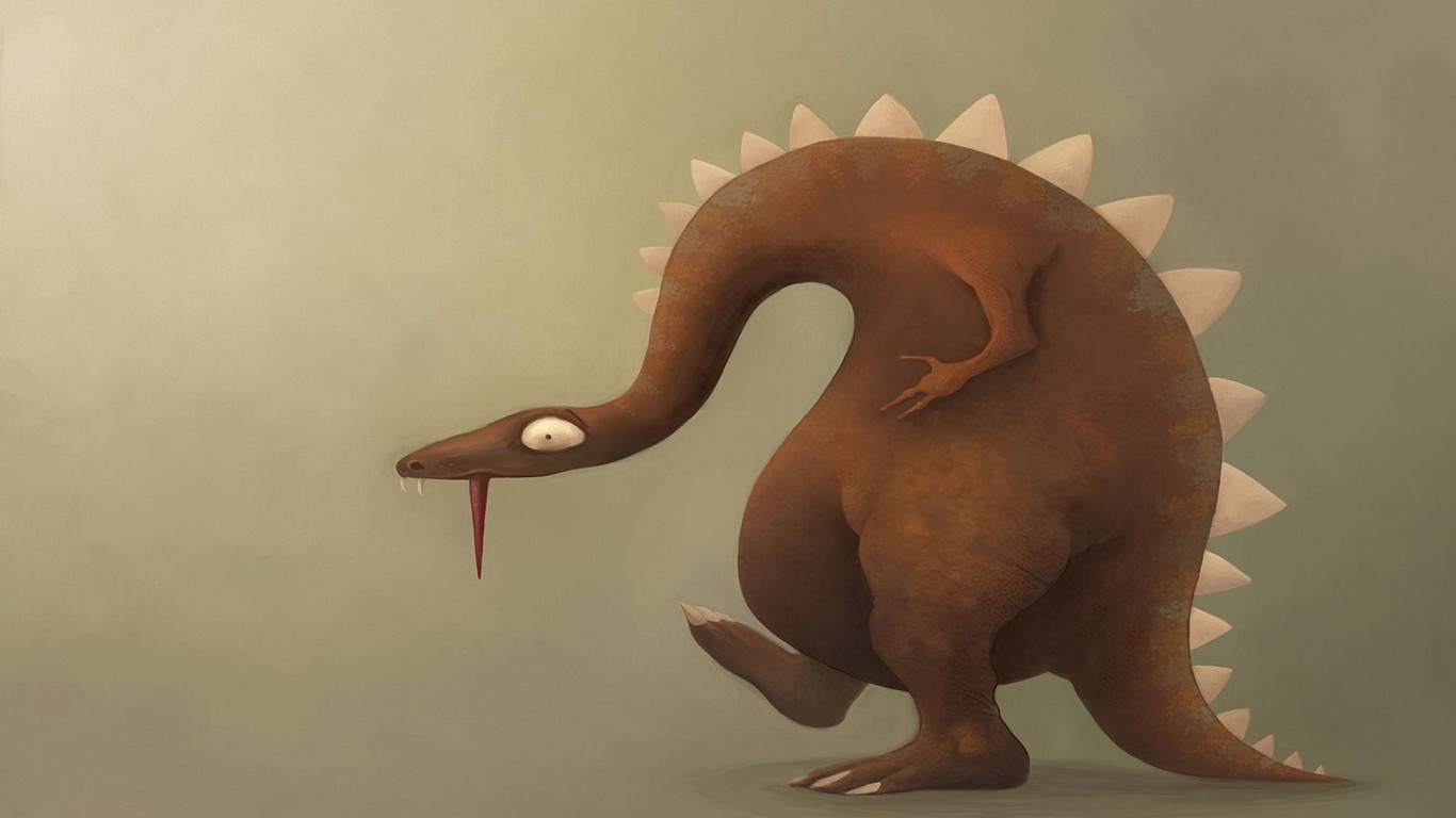 Рисованый динозавр обои