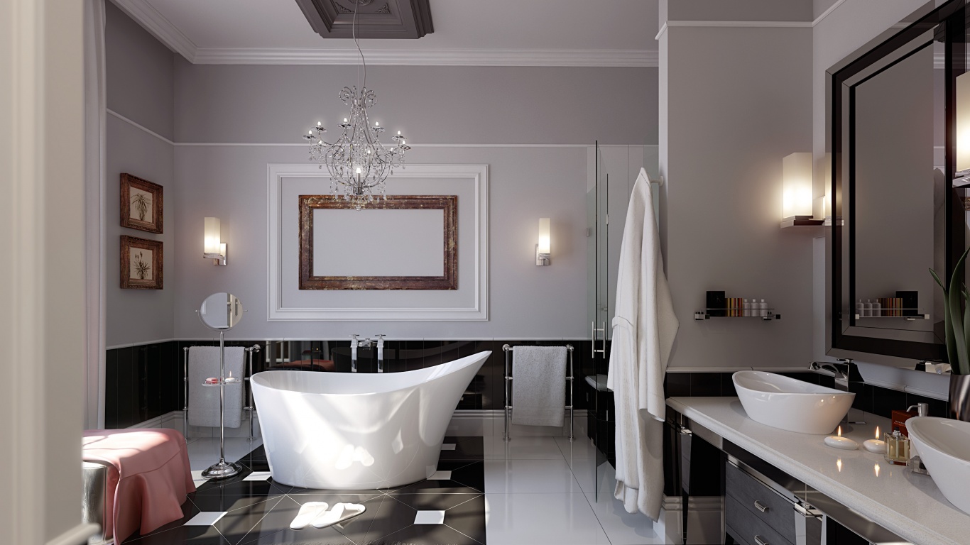 Современная ванна обои