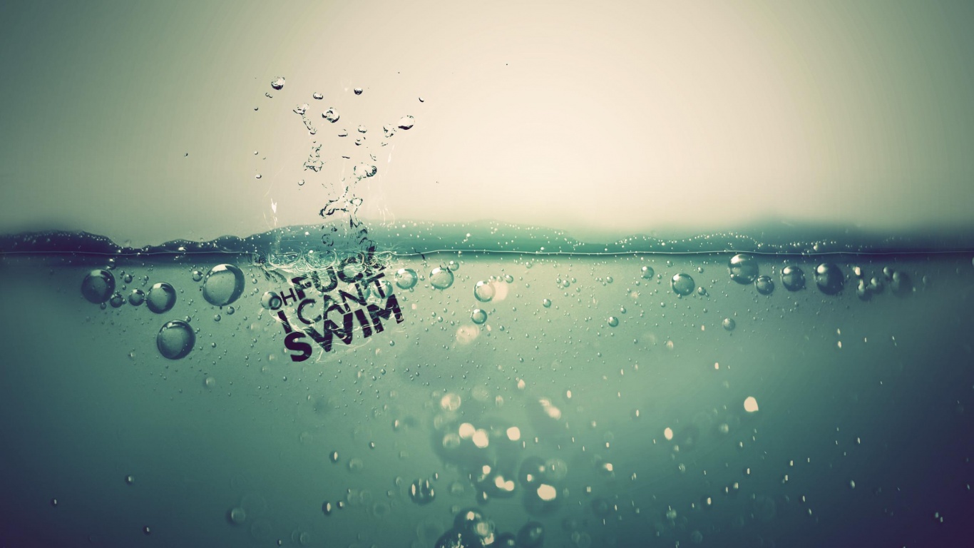 О чёрт, я не умею плавать! обои