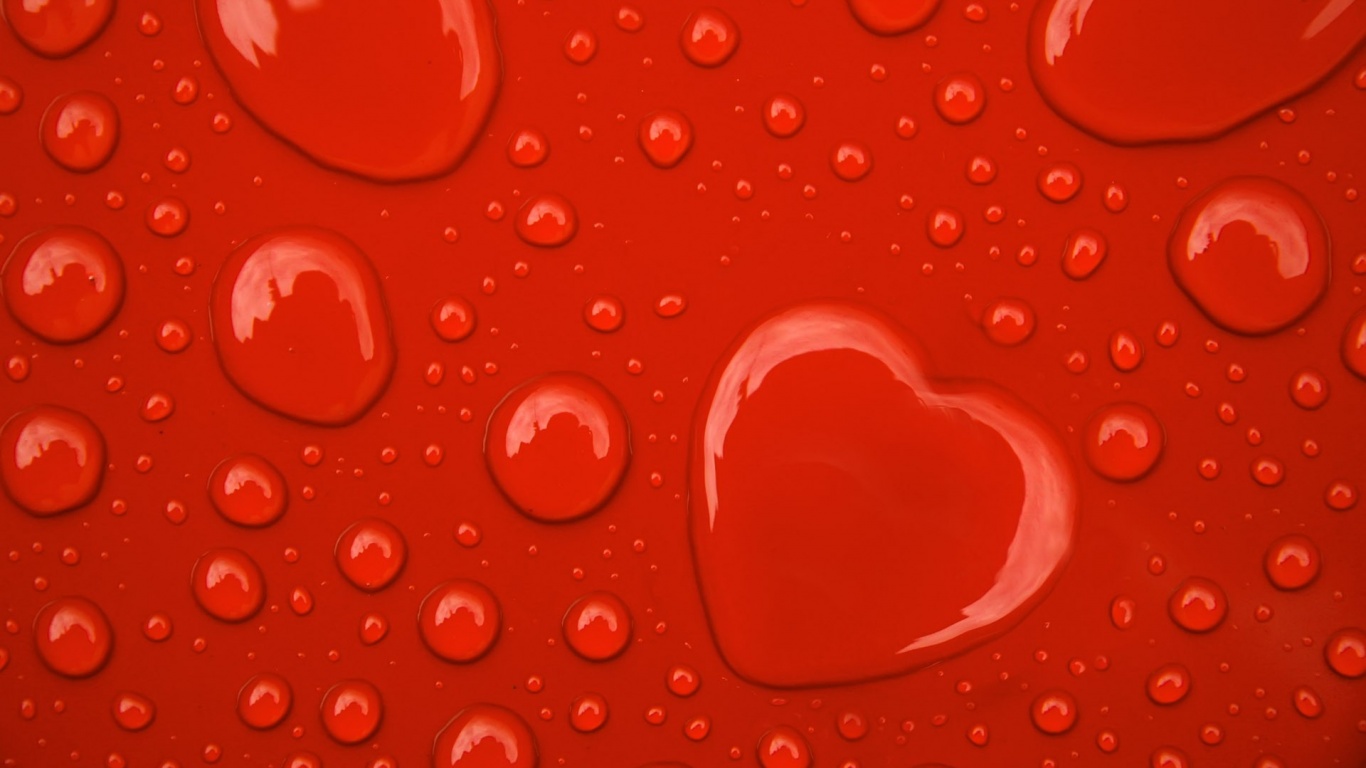 Капли на красном фоне обои
