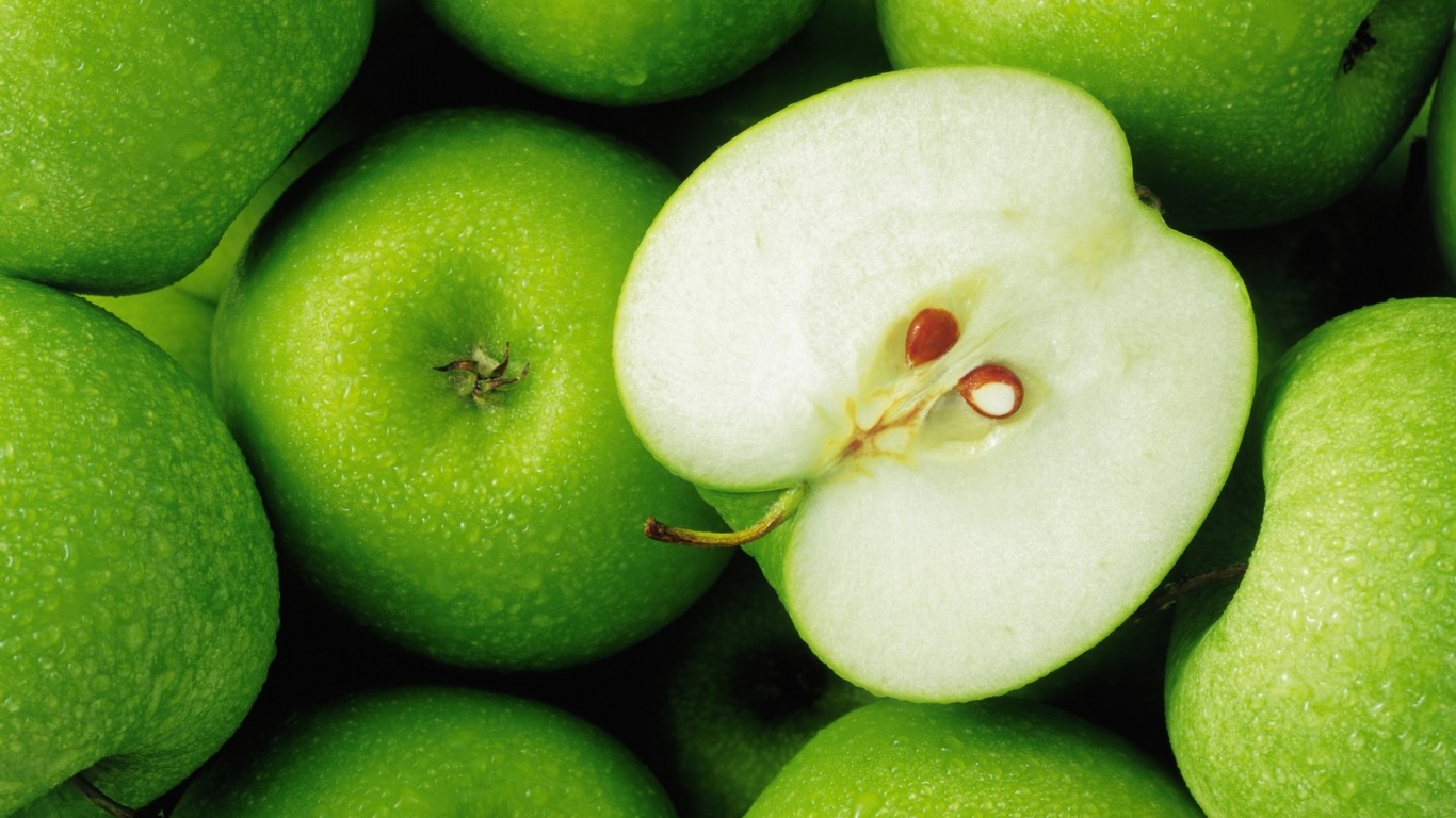 Вкусные свежие яблоки обои