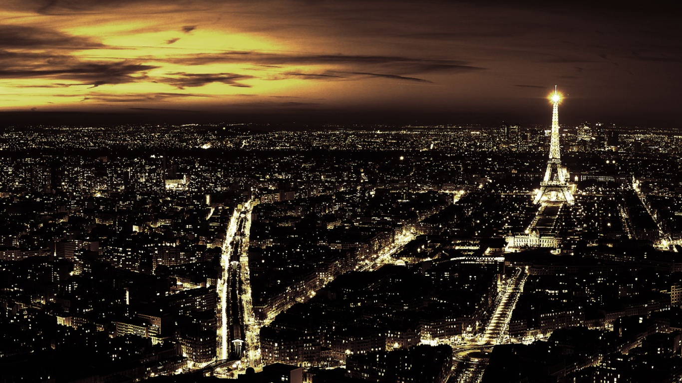 Ночной париж обои