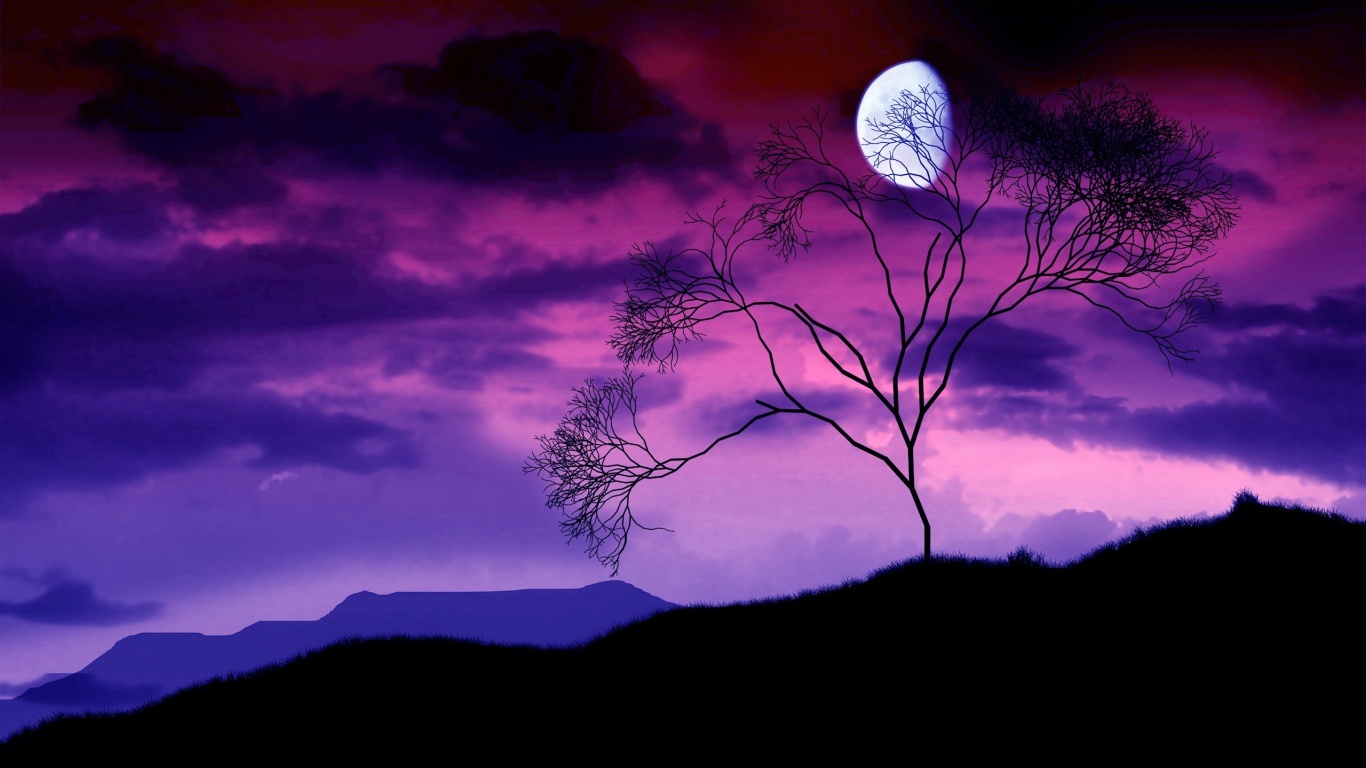 Фиолетовые небеса обои