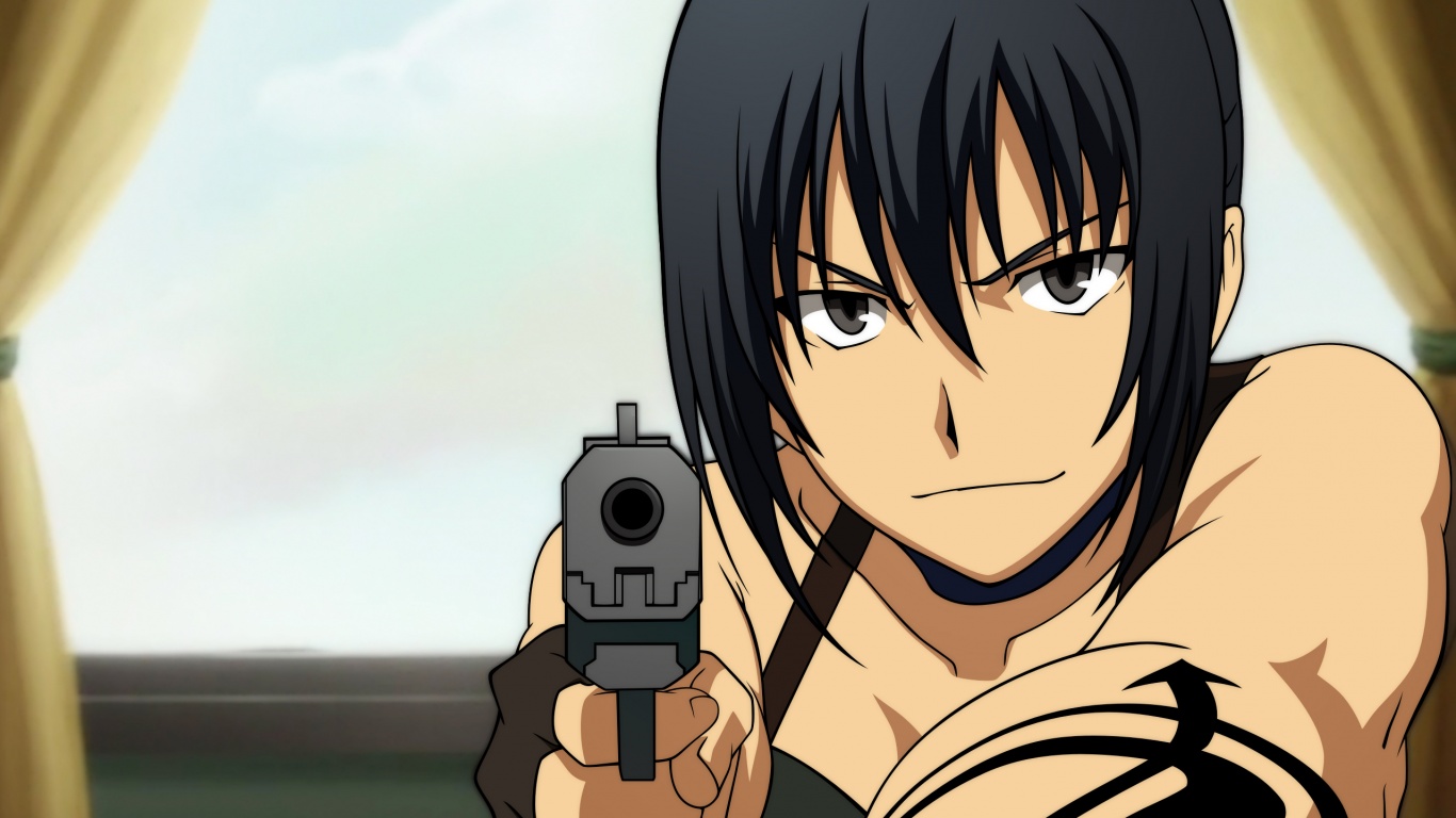 Девушка с пистолетом обои