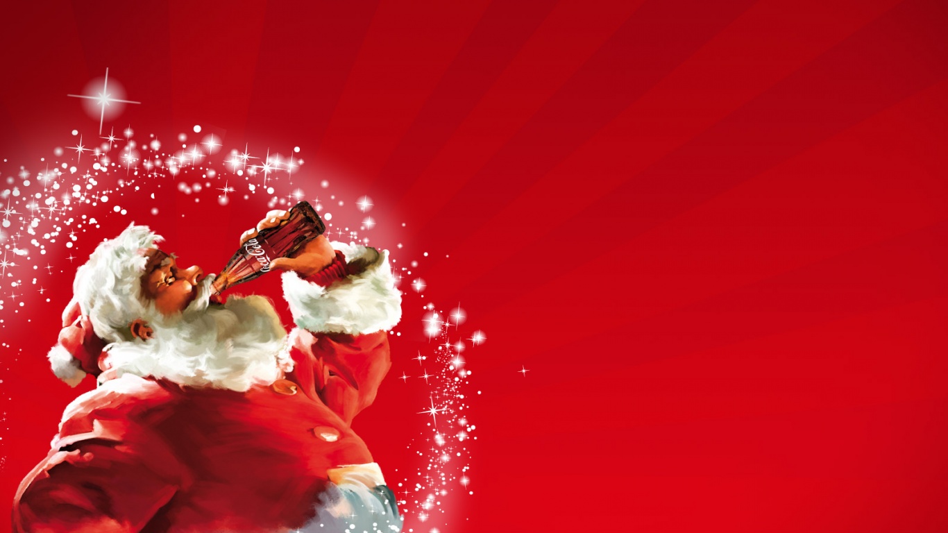Санта Клаус с кока-колой обои