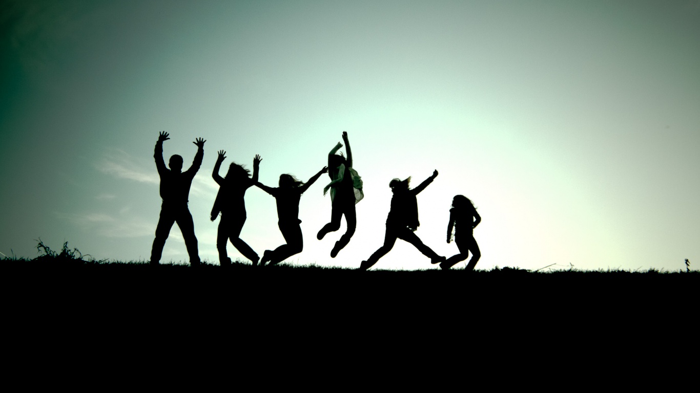 Силуэты людей обои