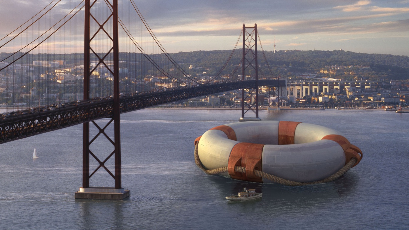 Огромный спасательный круг обои