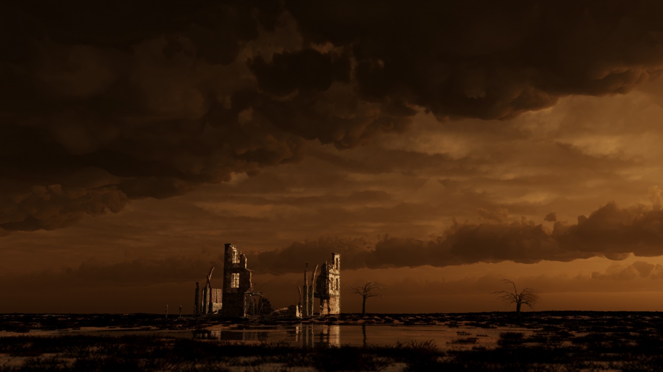 Руины здания обои