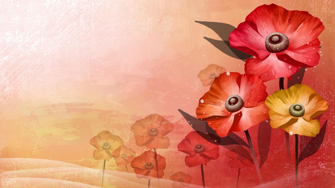 Цветочный арт обои