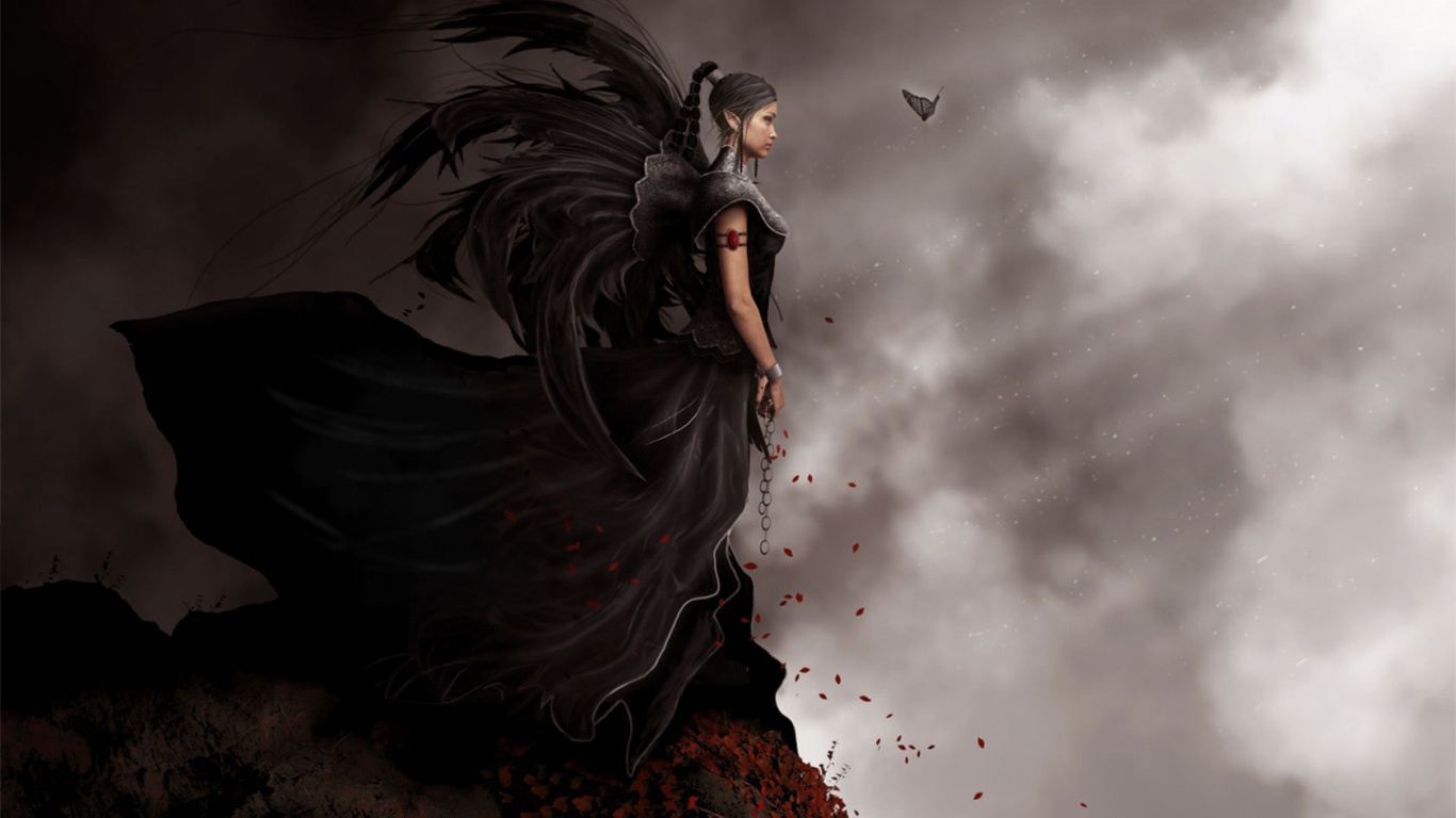 Девушка в тумане обои