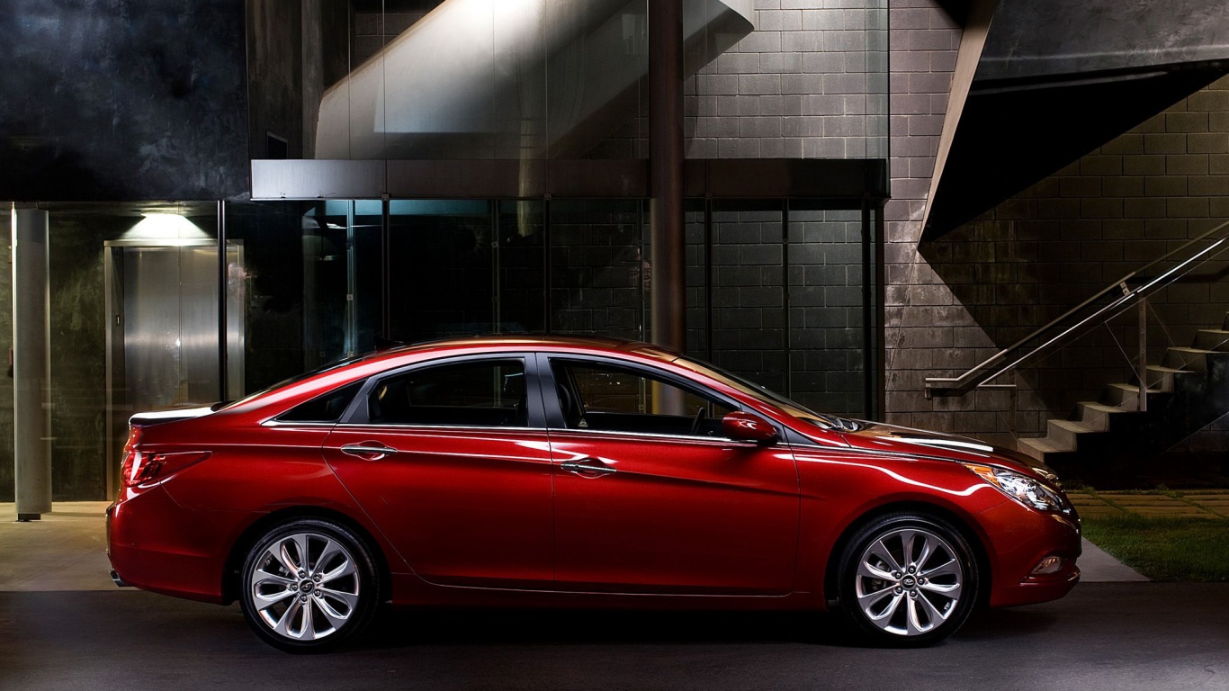 Красный хёндай солярис обои