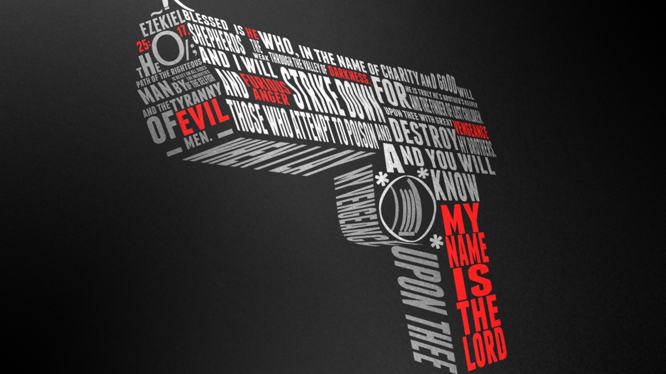 Пистолет из слов обои