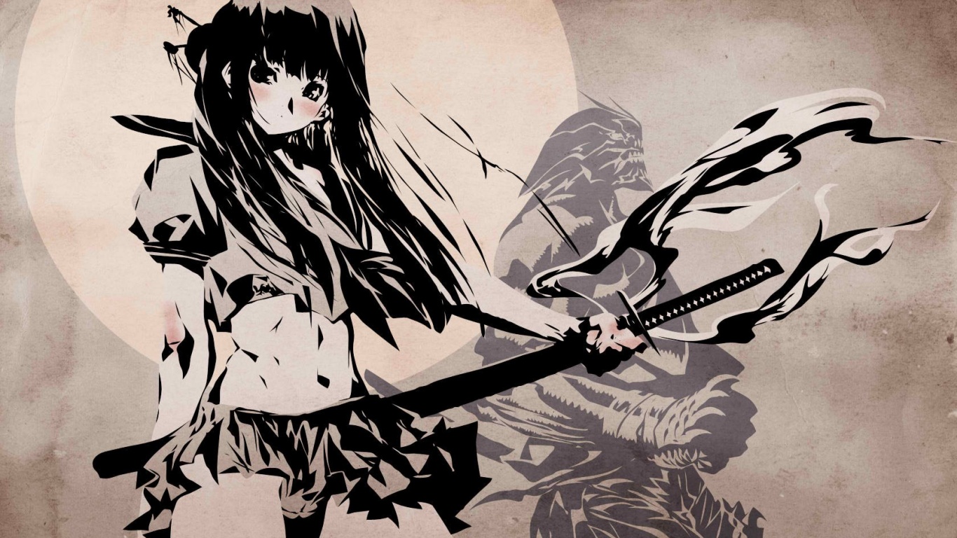 Девушка с мечом обои