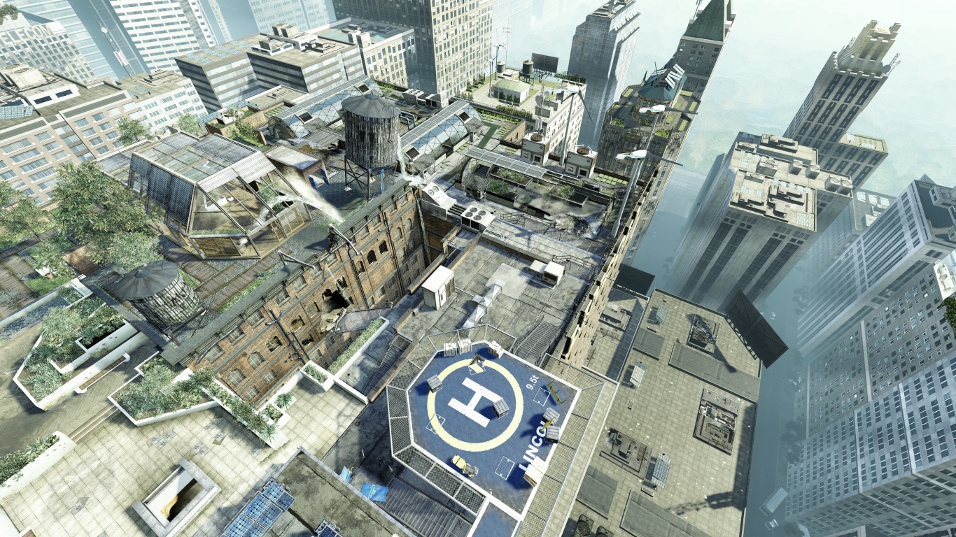 Вид сверху на карту уровня из Crysis 2 обои