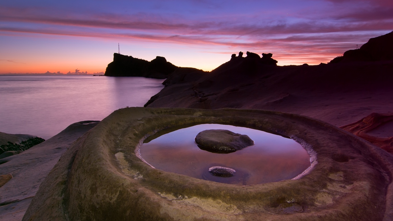 Закат на побережье обои