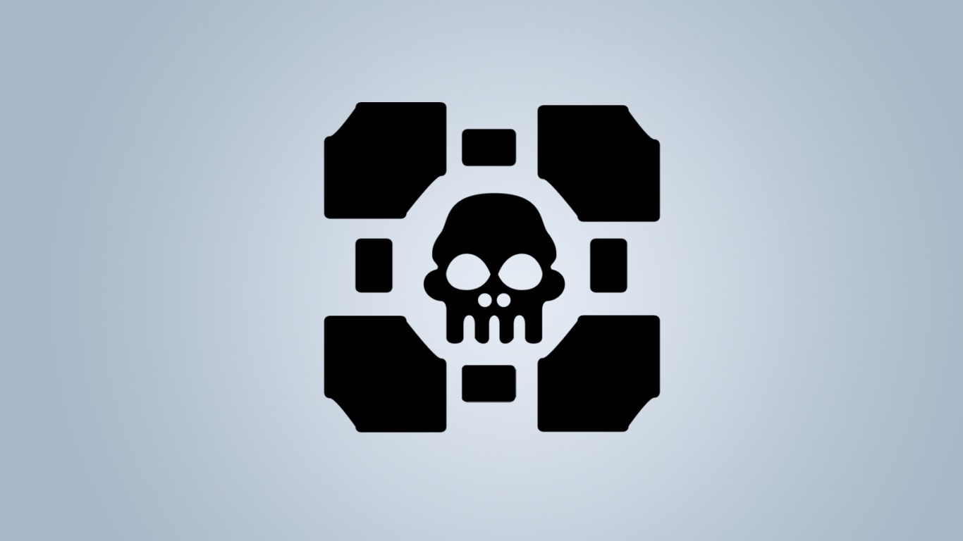 Куб с черепом обои