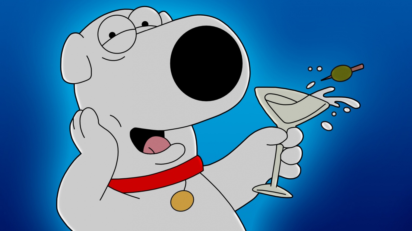 Браян с бокалом мартини обои