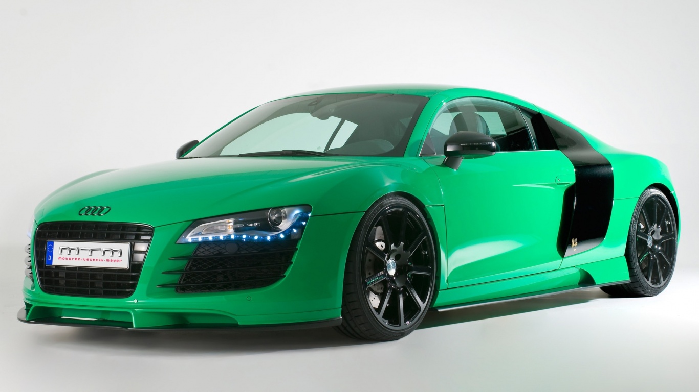 Зелёный спорткар Ауди РС8 обои