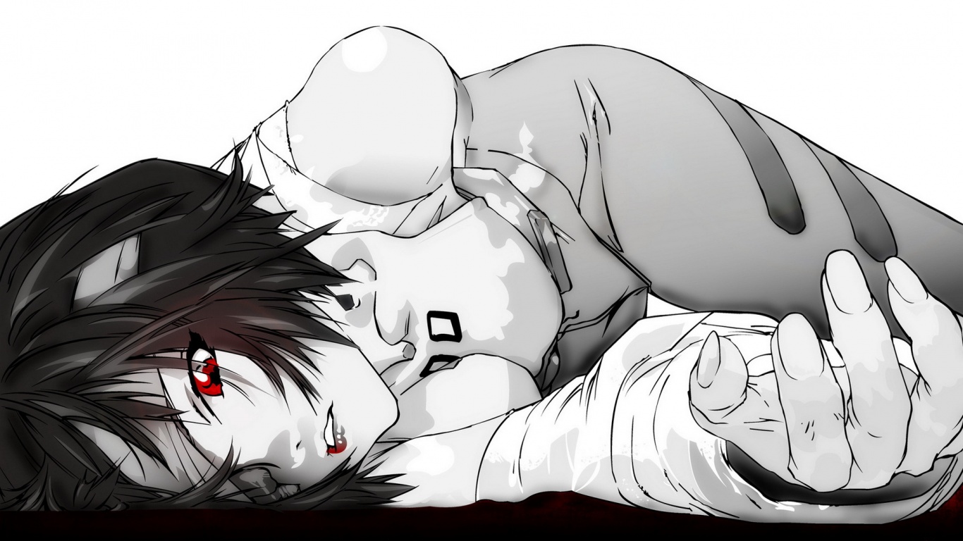 Девушка с красными глазами обои