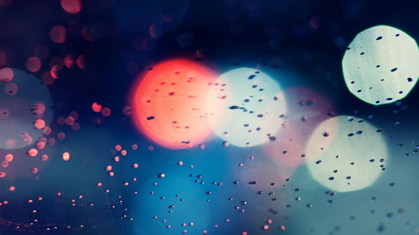 Огни, стекло и капли обои