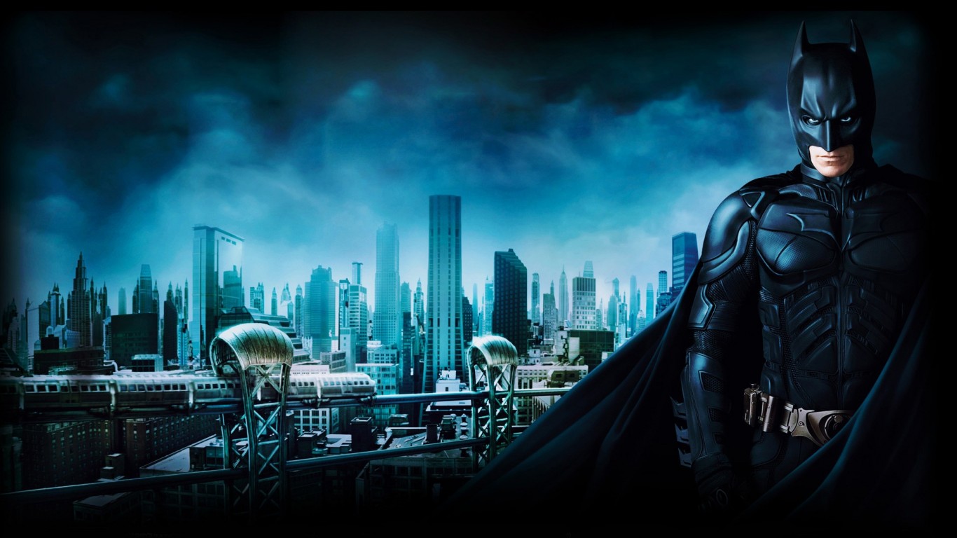 Бэтман над Готамом обои