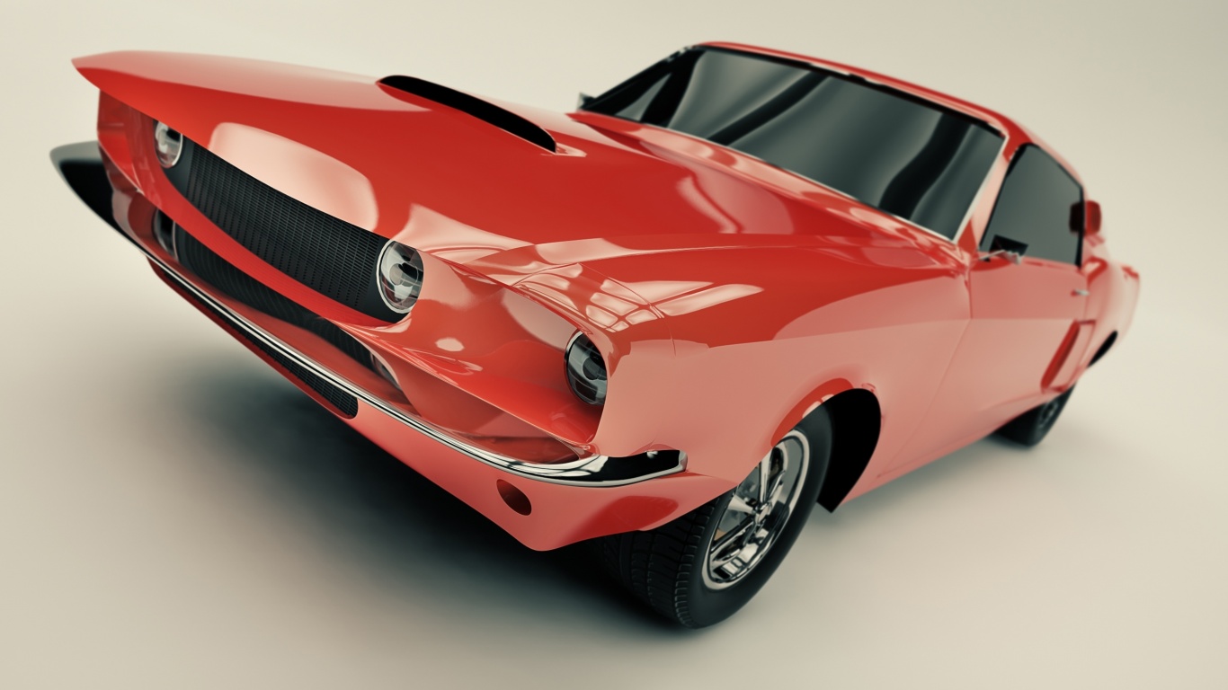 Красный ретро автомобиль обои