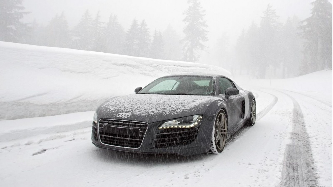 Audi R8 зимой обои