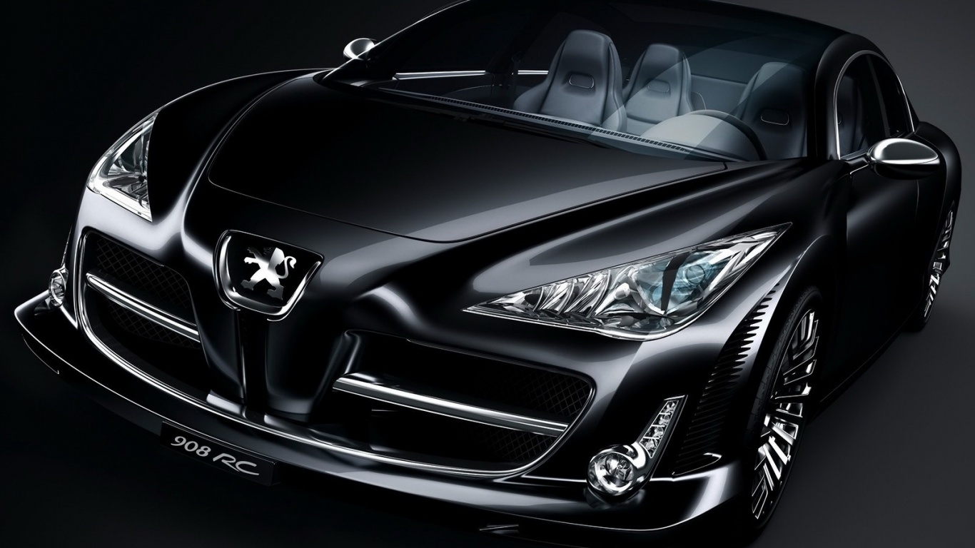 Чёрный Пежо обои