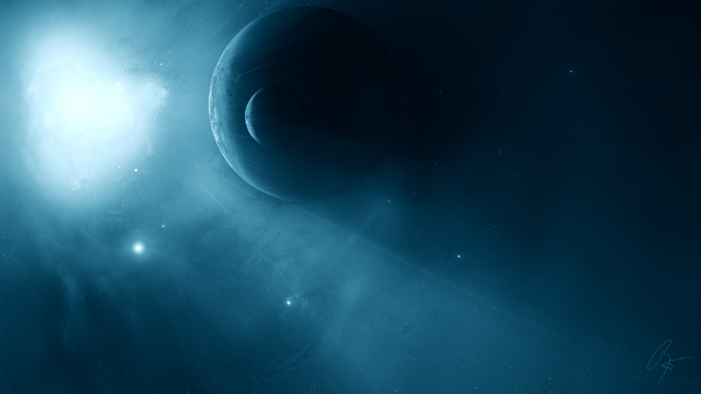 Перенасыщение голубым цветом обои