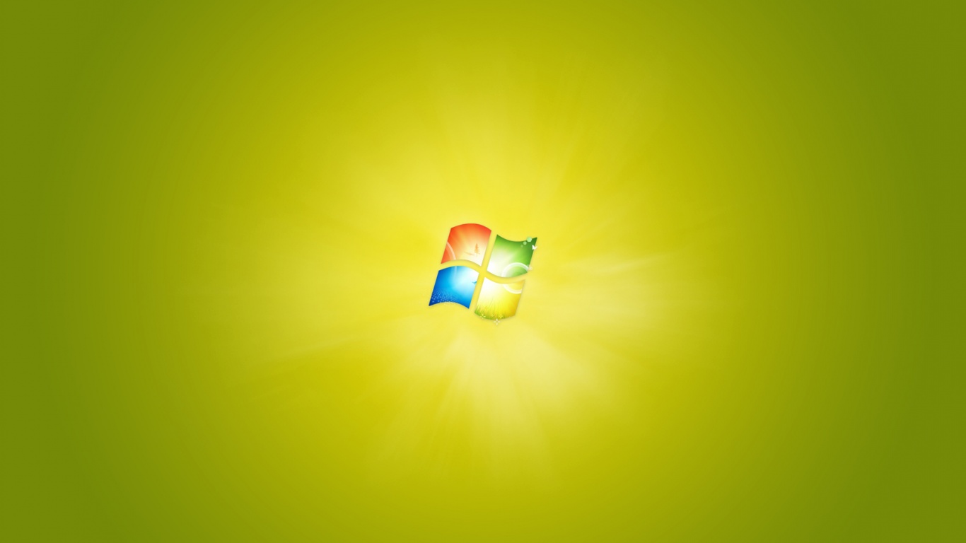 Сочный зеленый логотип Windows 7 обои