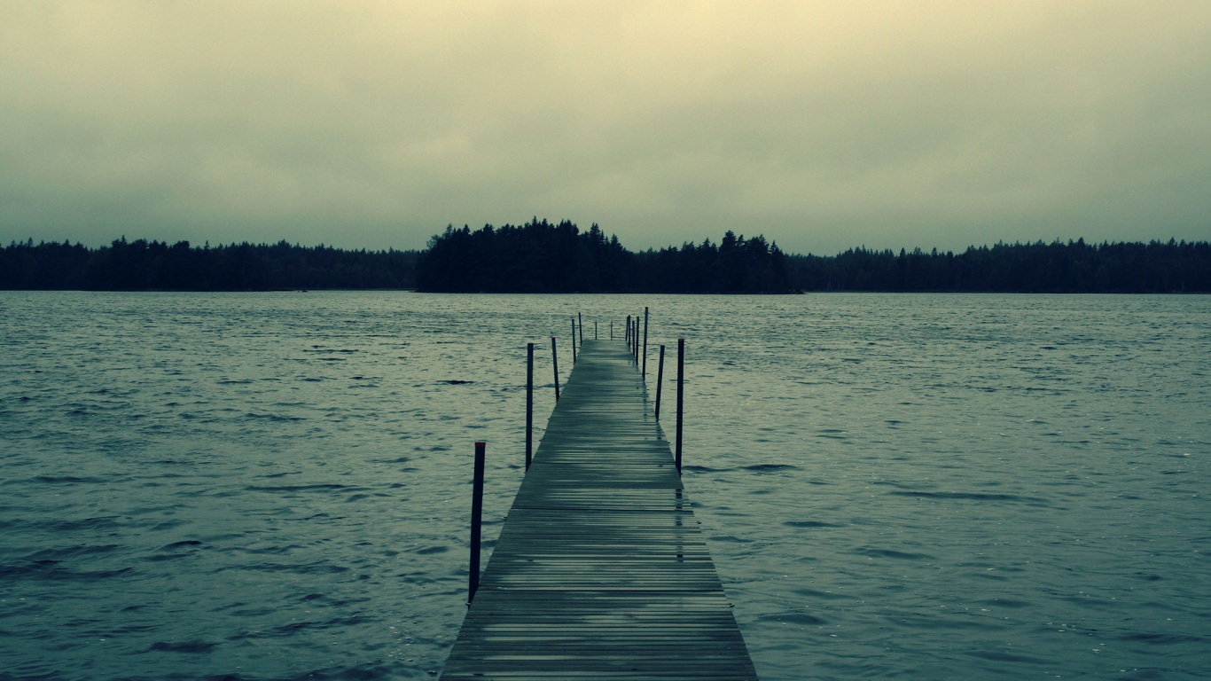 Причал на озере обои