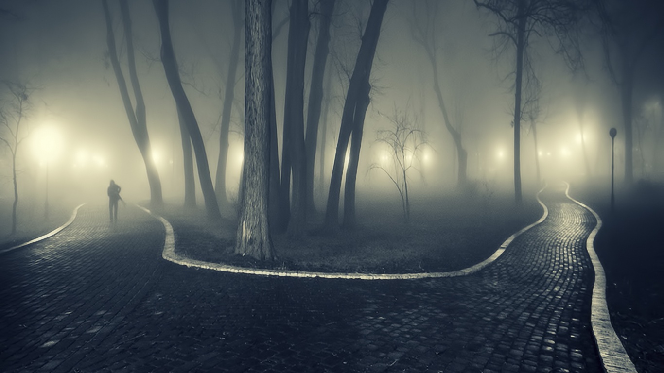 Пустынный лабиринт парковых дорожек обои