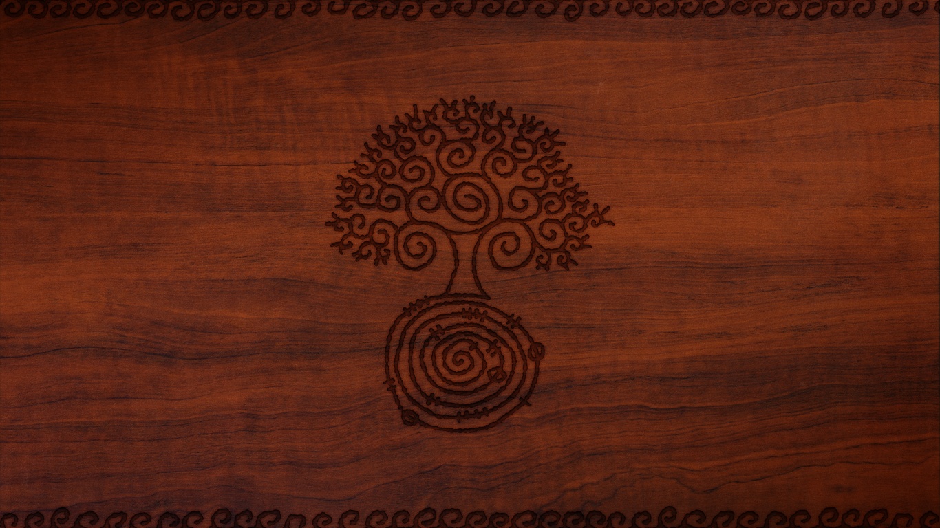 Выжженный рисунок дерева обои