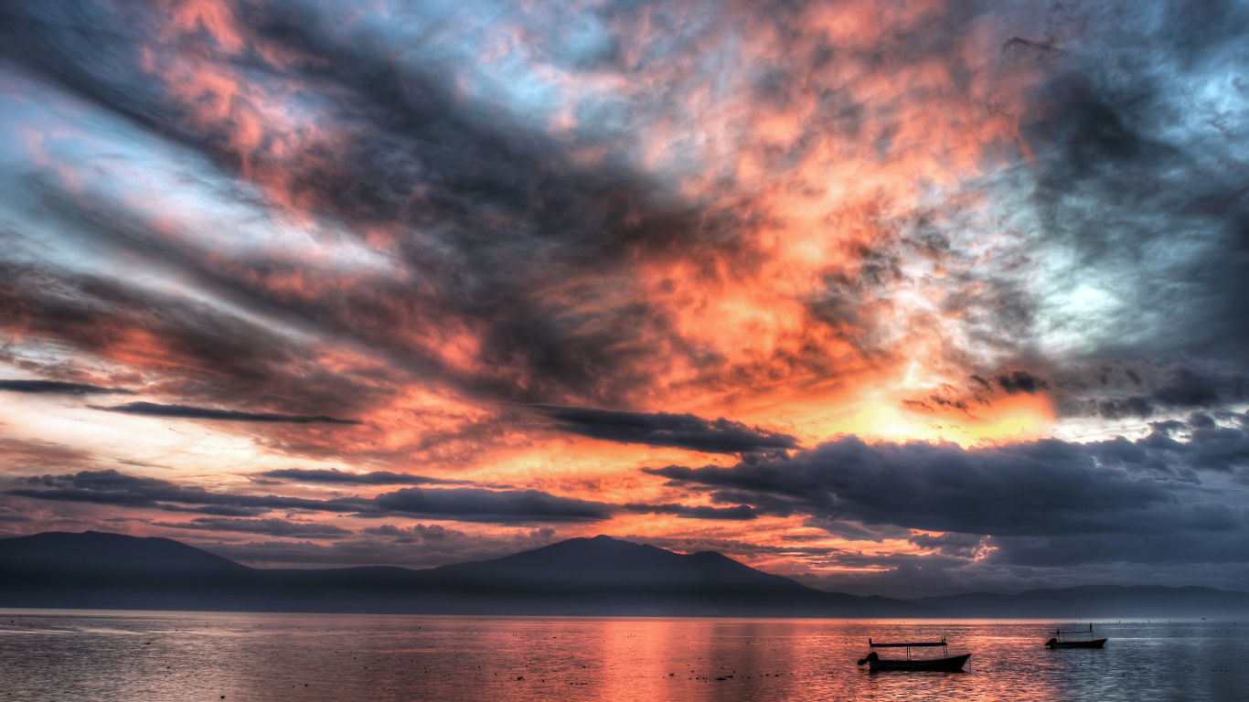 Мексика: лодки на озере обои