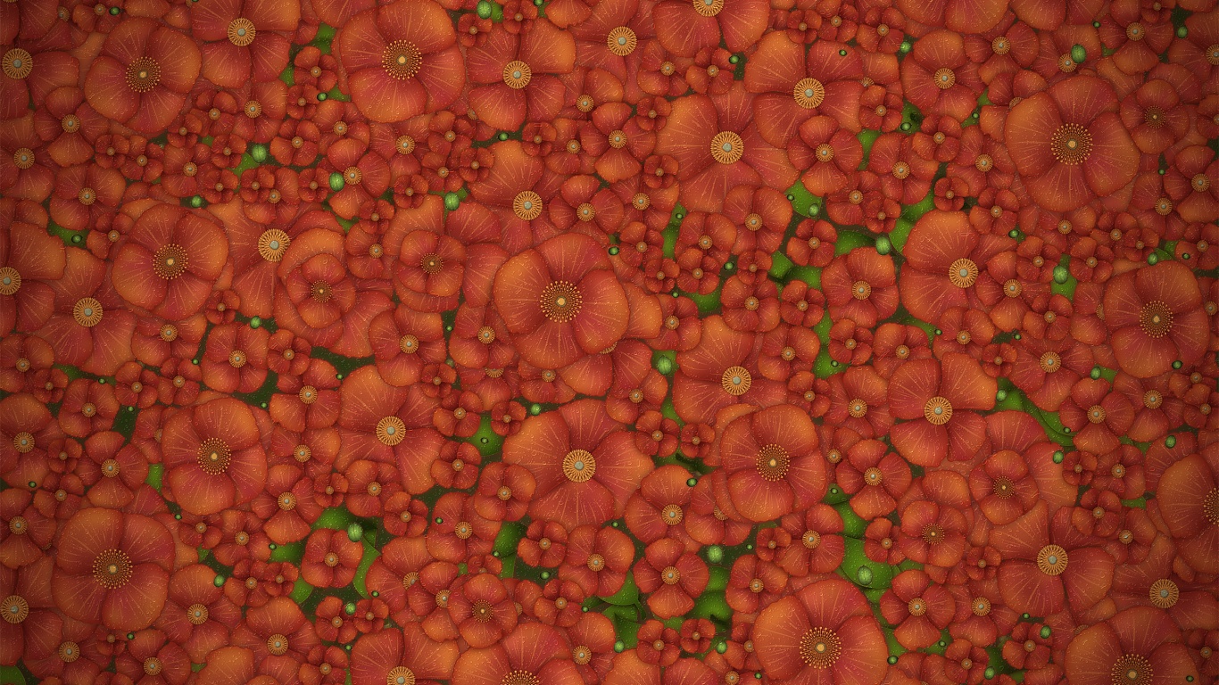 Рисунко с красными цветами обои