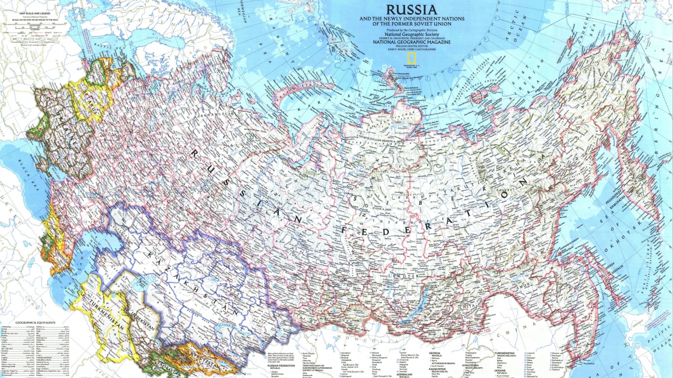 Карта России обои