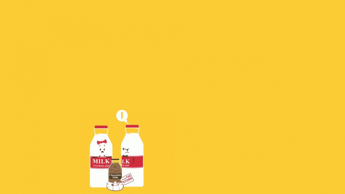 Бутылка молока сходила налево обои