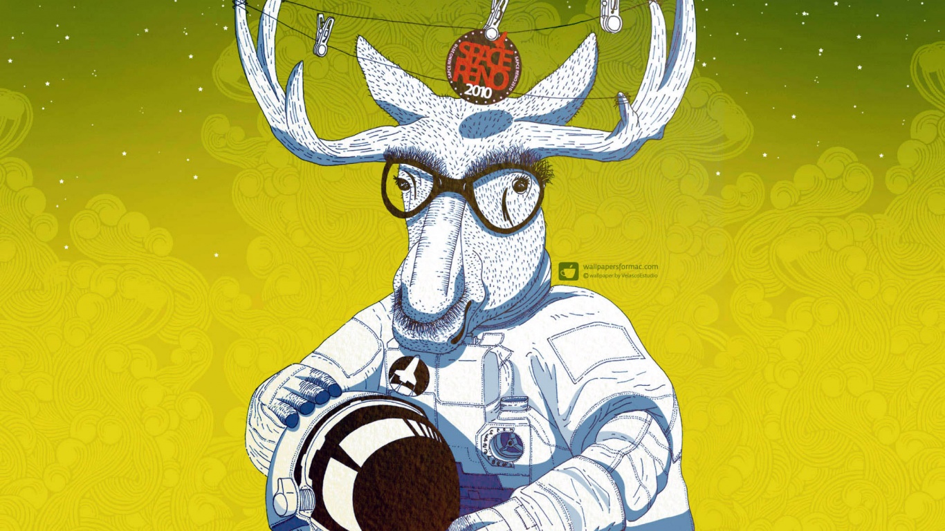 Лось в очках обои