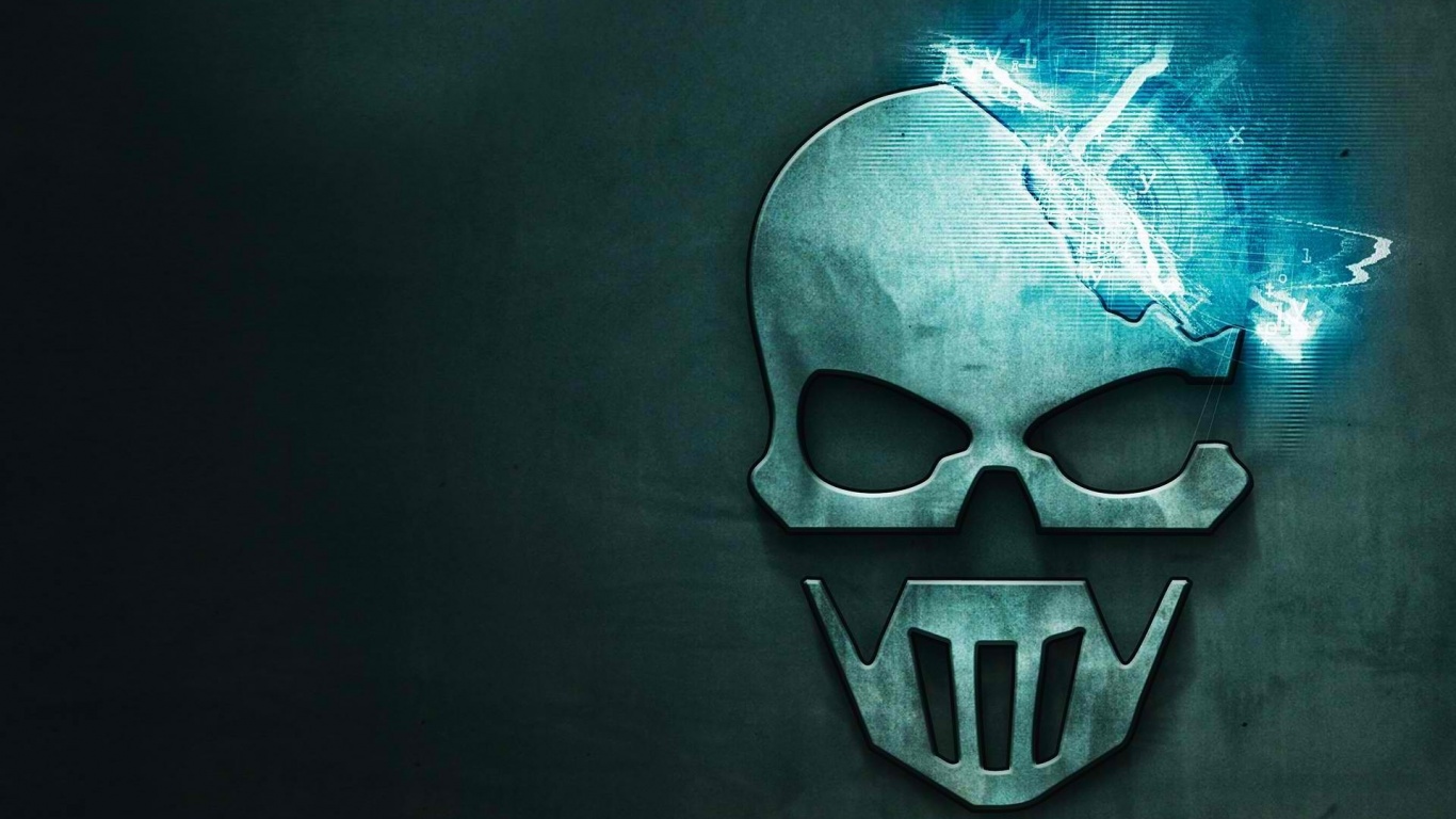 Контур стального черепа обои