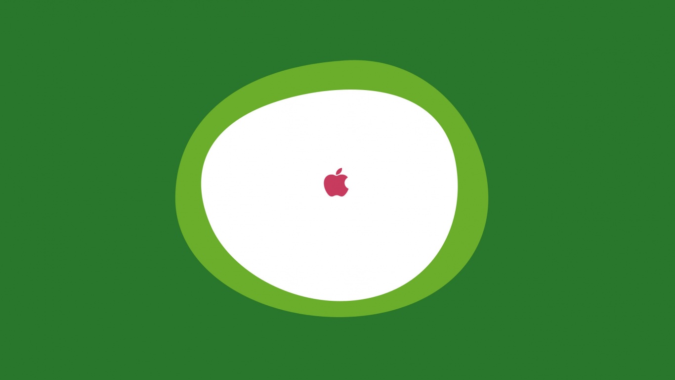Apple в белом круге обои