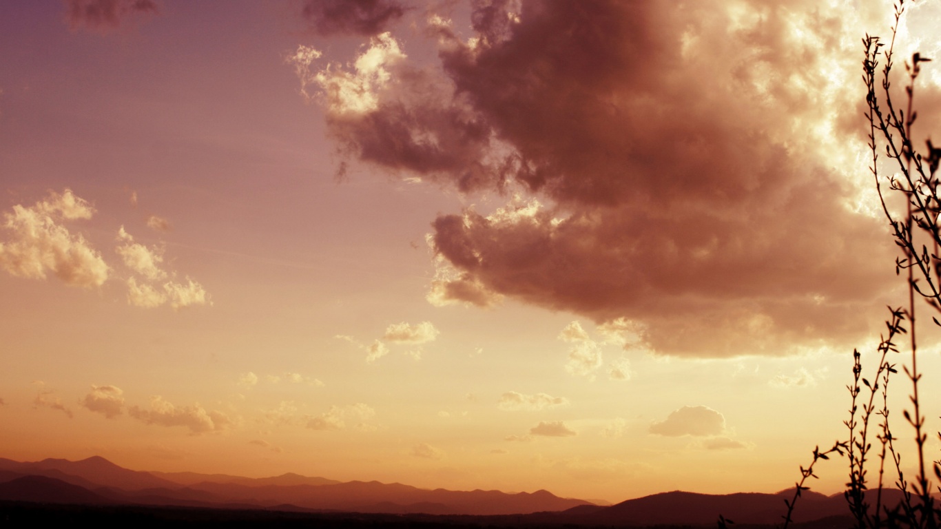 Горный закат обои