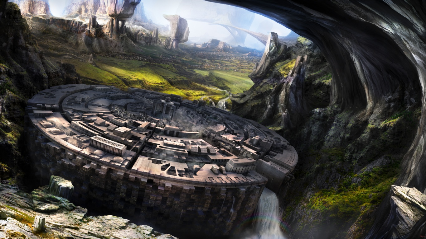 Город в скалах обои