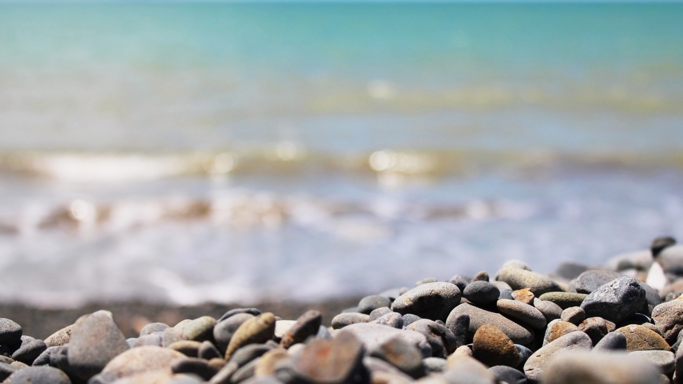 Пляж из гальки обои