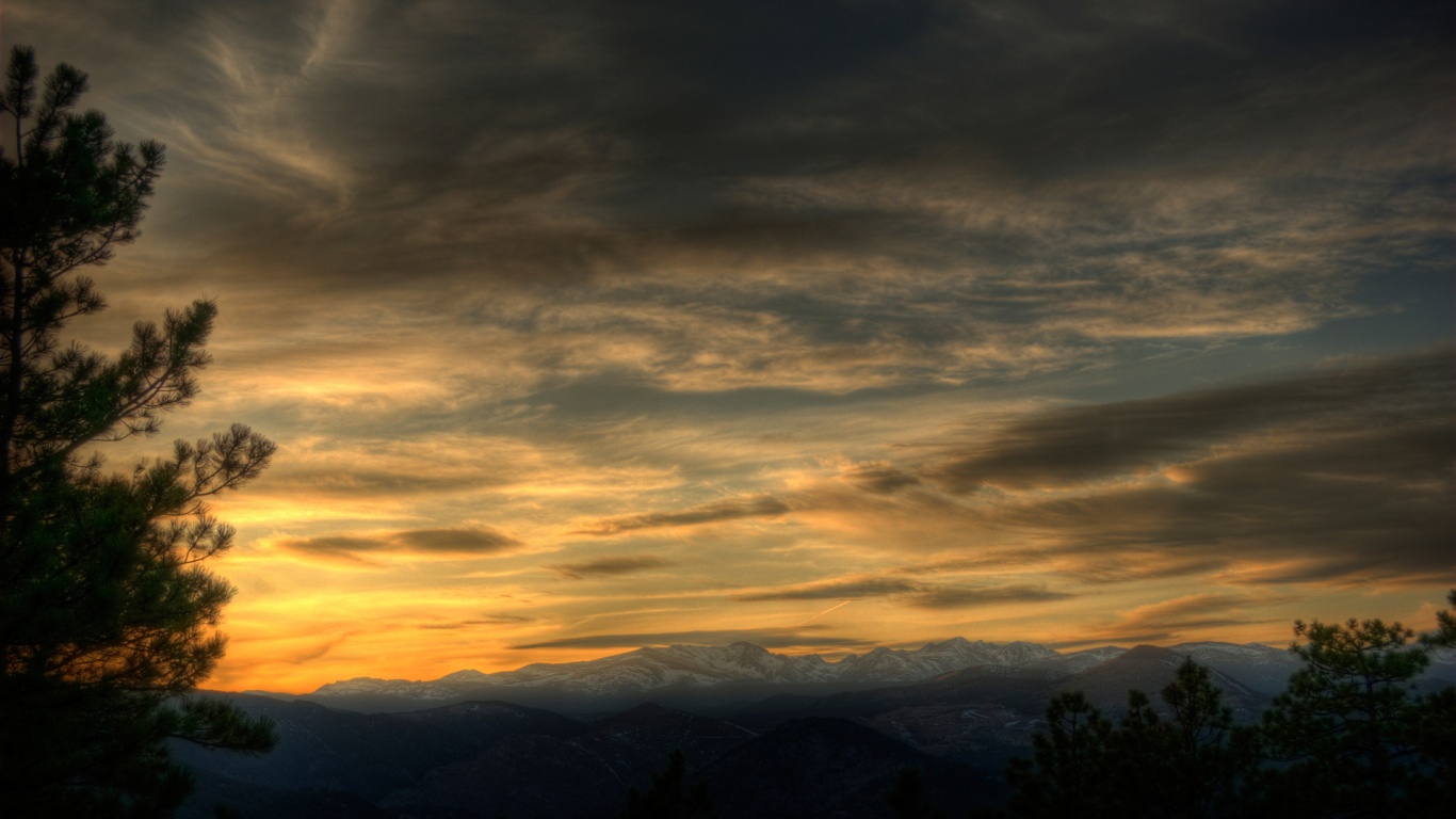 Горный закат обои