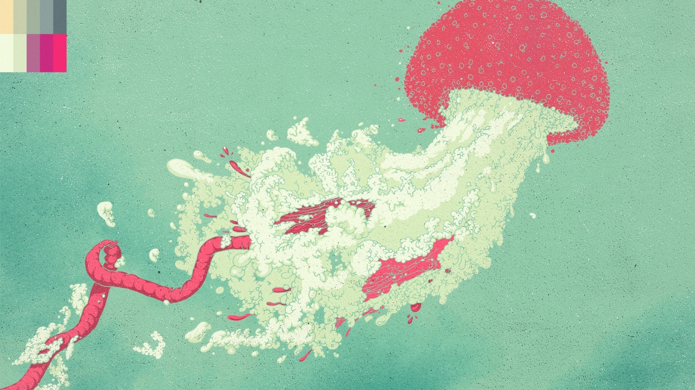 Розовая медуза обои