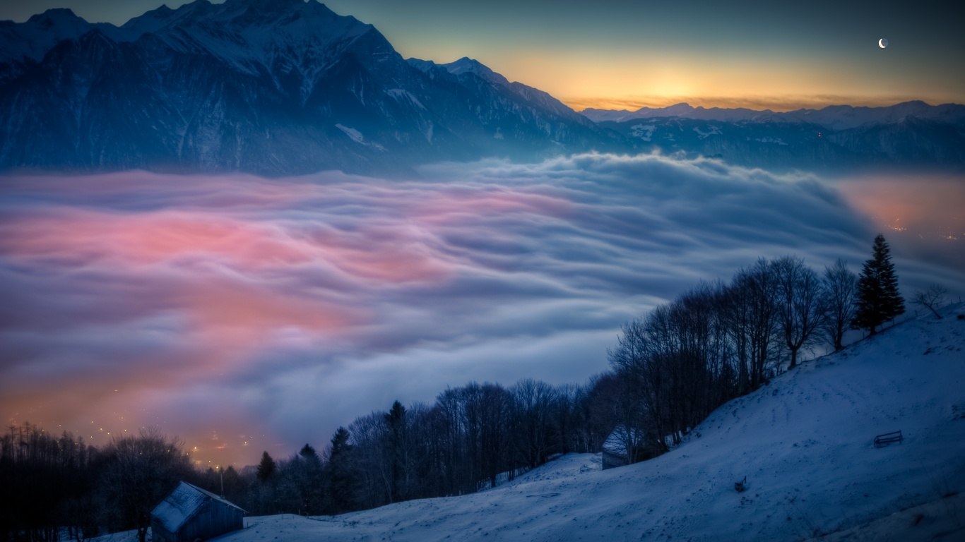 Туман в долине обои